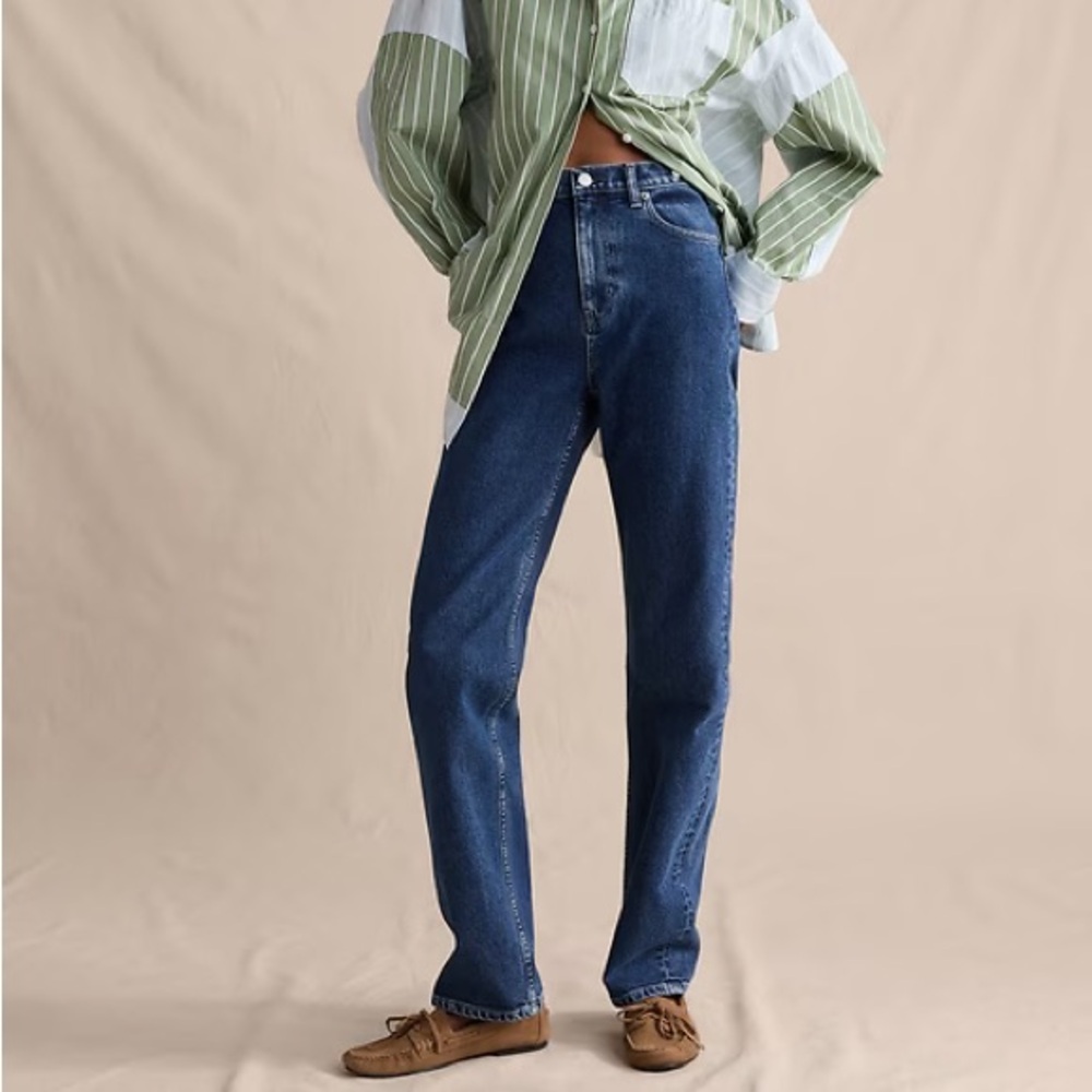 Banana Republic High-Rise 90S Straight Jean (Stone Wash)